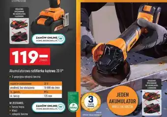 Biedronka Akumulatorowa szlifierka kątowa 20 V oferta