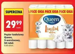 Biedronka Papier toaletowy Queen, 3-warstwowy, 50 rolek oferta