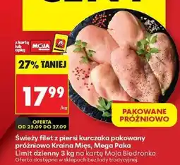 Biedronka Świeży filet z piersi kurczaka pakowany próżniowo Kraina Mięs , Mega Paka oferta