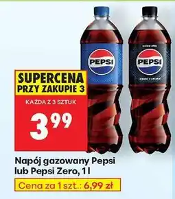 Biedronka Napój gazowany Pepsi lub Pepsi Zero, 1l oferta