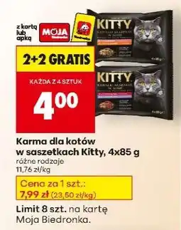Biedronka Karma dla kotów w saszetkach Kitty, 4x85 g oferta