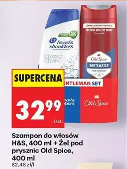 Biedronka Szampon do włosów H&S, 400 ml + Żel pod prysznic Old Spice, 400 ml oferta