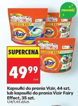 Biedronka Kapsułki do prania Vizir, 44 szt. lub kapsułki do prania Vizir Fairy Effect, 35 szt oferta