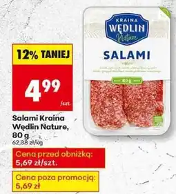 Biedronka Salami Kraina Wędlin Nature, 80 g oferta