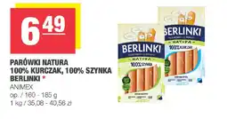 SPAR mini Parówki natura 100% kurczak, 100% szynka berlinki oferta