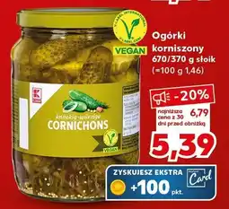Kaufland Ogórki korniszony 670/370 g K-Classic oferta