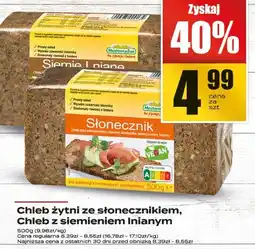 Supeco Chleb żytni ze słonecznikiem, chleb z siemieniem lnianym Supeco oferta
