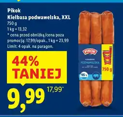 Lidl Kiełbasa podwawelska XXL Pikok oferta