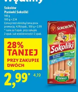 Lidl Parówki Sokoliki 140g Sokołów oferta