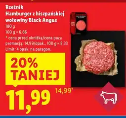 Lidl Hamburger z hiszpańskiej wołowiny Black Angus Rzeźnik oferta
