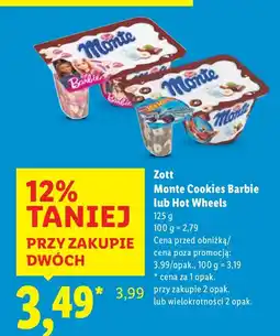 Lidl Jogurt Monte Cookies Barbie Zott oferta