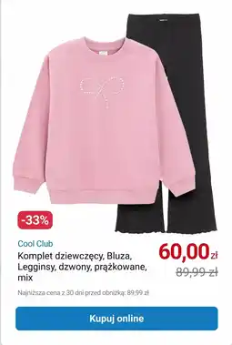 Smyk Cool Club Komplet dziewczęcy, Bluza, Legginsy, dzwony, prążkowane oferta