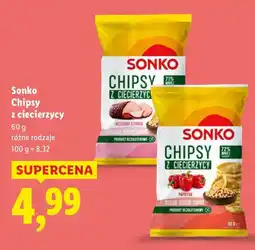 Lidl Chipsy z ciecierzycy, różne rodzaje Sonko oferta