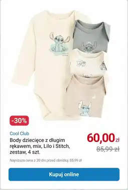 Smyk Cool Club Body dziecięce z długim rękawem, mix, Lilo i Stitch, oferta