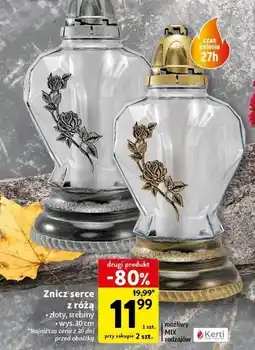 Intermarche Znicz serce z różą 30 h oferta