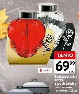 Intermarche Znicz solarny serce z podstawką 21 cm Kerti oferta