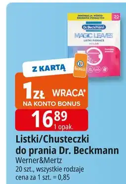 E.Leclerc Chusteczki wyłapujące kolor i wspomagające usuwanie brudu Dr. Beckmann oferta