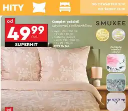 Biedronka Komplet pościeli satynowej z mikrowłókna 220 x 200 cm + 2 70 80 Smukee oferta