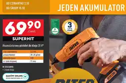 Biedronka Pistolet do kleju akumulatorowy 20v Niteo Tools oferta