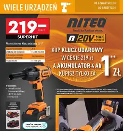 Biedronka Klucz udarowy 20 v Niteo Tools oferta