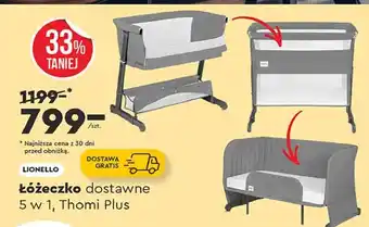 Biedronka Łóżeczko lionelo theo ciemno szary Lionelo oferta