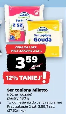 Netto Ser topiony - plastry 130 g Miletto oferta