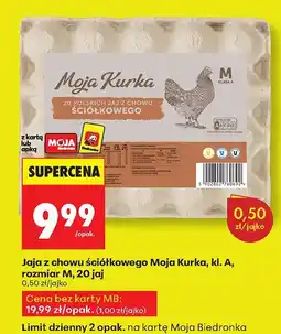Biedronka Jajka z chowu ściółkowego kl. A rozmiar M, 20 szt Moja Kurka oferta