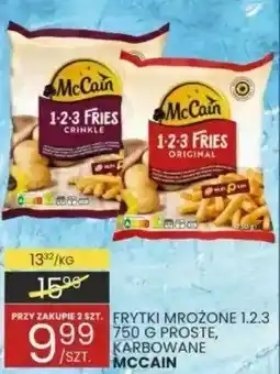 Wafelek Frytki mrożone 1,23 kg proste, karbowane MCCAIN oferta