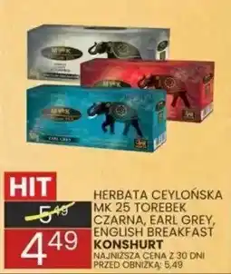Wafelek Herbata cejlońska mk 25 torebek czarna, earl grey, english breakfast KONSURT oferta