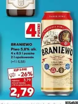 Kaufland Piwo Braniewo Jasne Pełne oferta