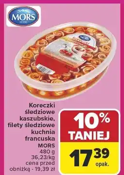 Carrefour Koreczki śledziowe kaszubskie MORS oferta