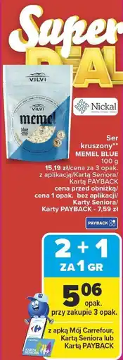 Carrefour Ser kruszony Memel Blue 100g Vilvi oferta