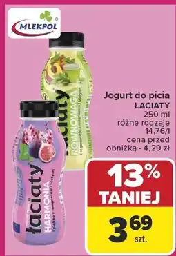 Carrefour Jogurt do picia ŁACIATY 250ml różne rodzaje oferta