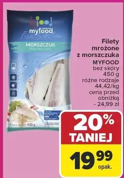 Carrefour Filety mrożone z morszczuka MYFOOD 450g oferta