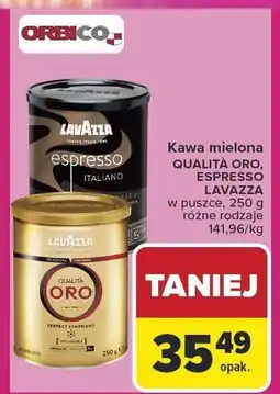 Carrefour Kawa mielona QUALITÀ ORO, ESPRESSO LAVAZZA 250 g oferta