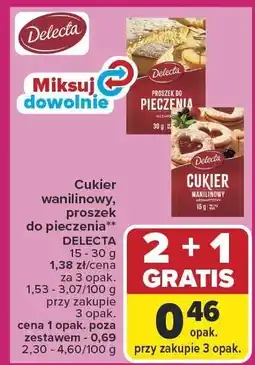 Carrefour Cukier wanilinowy, proszek do pieczenia DELECTA 15 - 30 g oferta