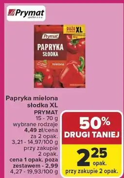 Carrefour Papryka mielona słodka XL PRYMAT 15-70g oferta