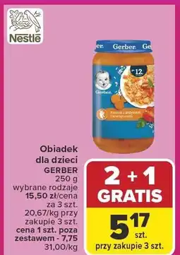 Carrefour Obiadek dla dzieci GERBER 250g Nestle oferta