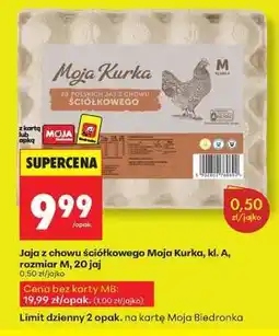 Biedronka Jaja z chowu ściółkowego Moja Kurka, kl. A, rozmiar M, 20 jaj oferta