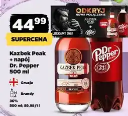 Netto Brandy + napój dr.pepper 500 ml Kazbek Peak Aged 6 Months oferta