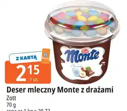 E.Leclerc Deser czekoladowo orzechowy z drażami Zott Monte Top Cup oferta