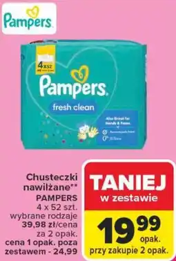 Carrefour Chusteczki nawilżane Pampers 4x52 szt oferta