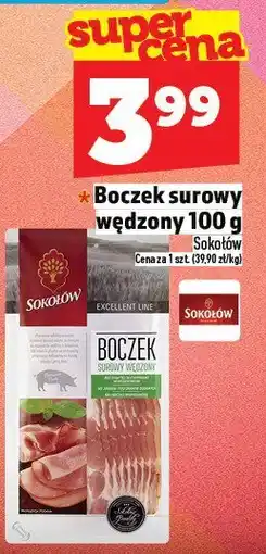 Topaz Boczek surowy wędzony 100 g Sokołów oferta