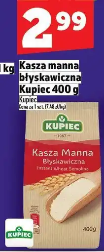 Topaz Kasza Kasza manna błyskawiczna Kupiec 400 g oferta