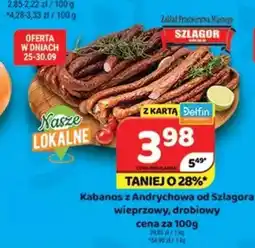 Delfin Kabanos z Andrychowa od Szlagora wieprzowy, drobiowy oferta