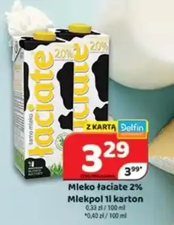Delfin Mleko łaciate 2% Mlekpol oferta
