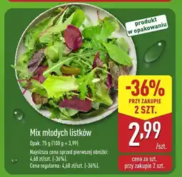 ALDI Mix młodych listków 75g Aldi oferta