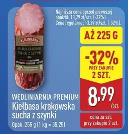 ALDI Kiełbasa krakowska sucha z szynki Wędliniarnia Premium oferta