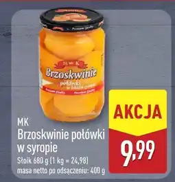 ALDI Brzoskwinie połówki w syropie MK oferta