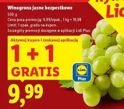 Lidl Winogrona jasne bezpestkowe oferta